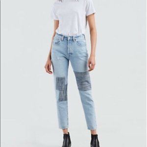 501 Levi's 501 Patchwork Distressed Denim Jeans 26